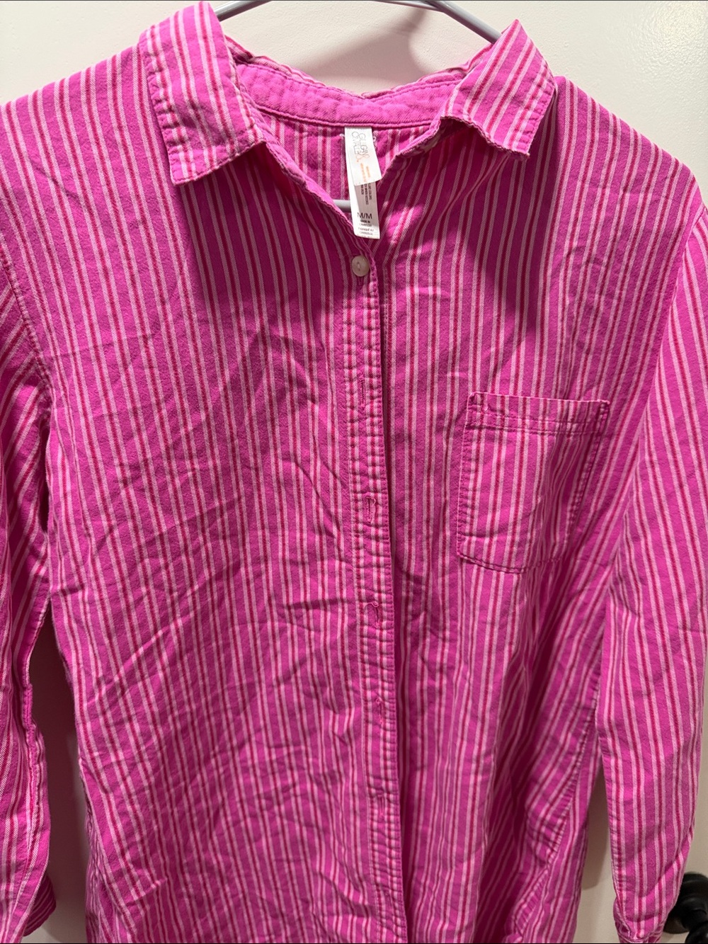 Gilligan & O'Malley Hot Pink Striped Button-Down Shirt